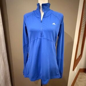 Adidas Woman's Purply blue Half Zip Long Sleeve Top, Size Large